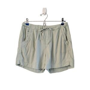 Sage Green Linen Blend Pull On Shorts Relaxed Coastal Summer Small